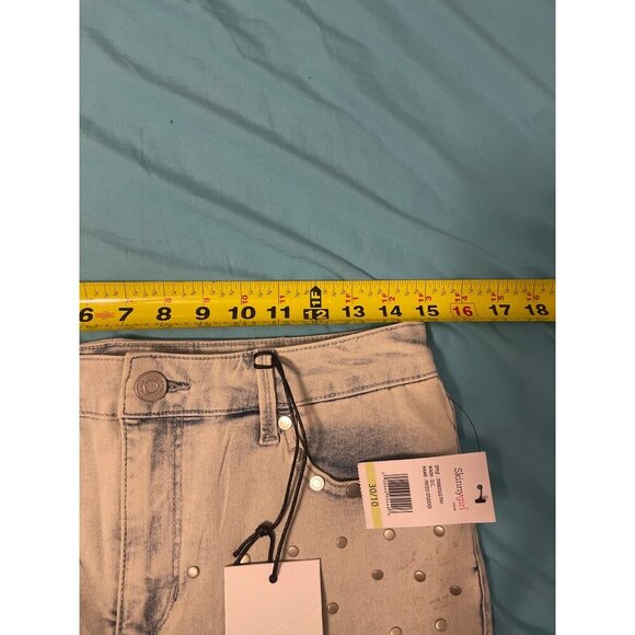 Skinnygirl Fritz Skinny Ankle Jeans W30 Light Wash Studded - Picture 10 of 11
